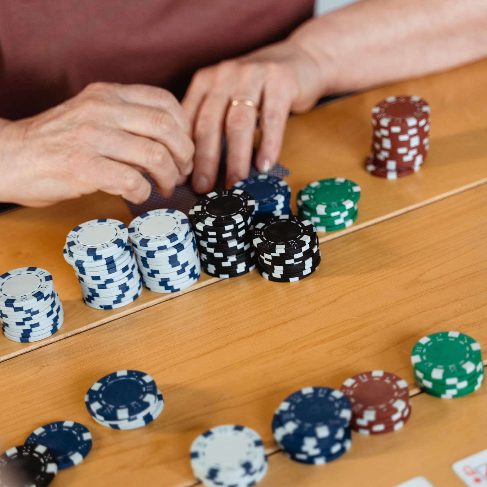 LUOBAO casino-style chips close-up showcasing authentic design quality