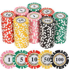 LUOBAO clay poker chips 200pc set for home games and tournaments.