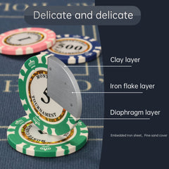 LUOBAO High-quality clay material ensures durable, tournament-ready poker chips.