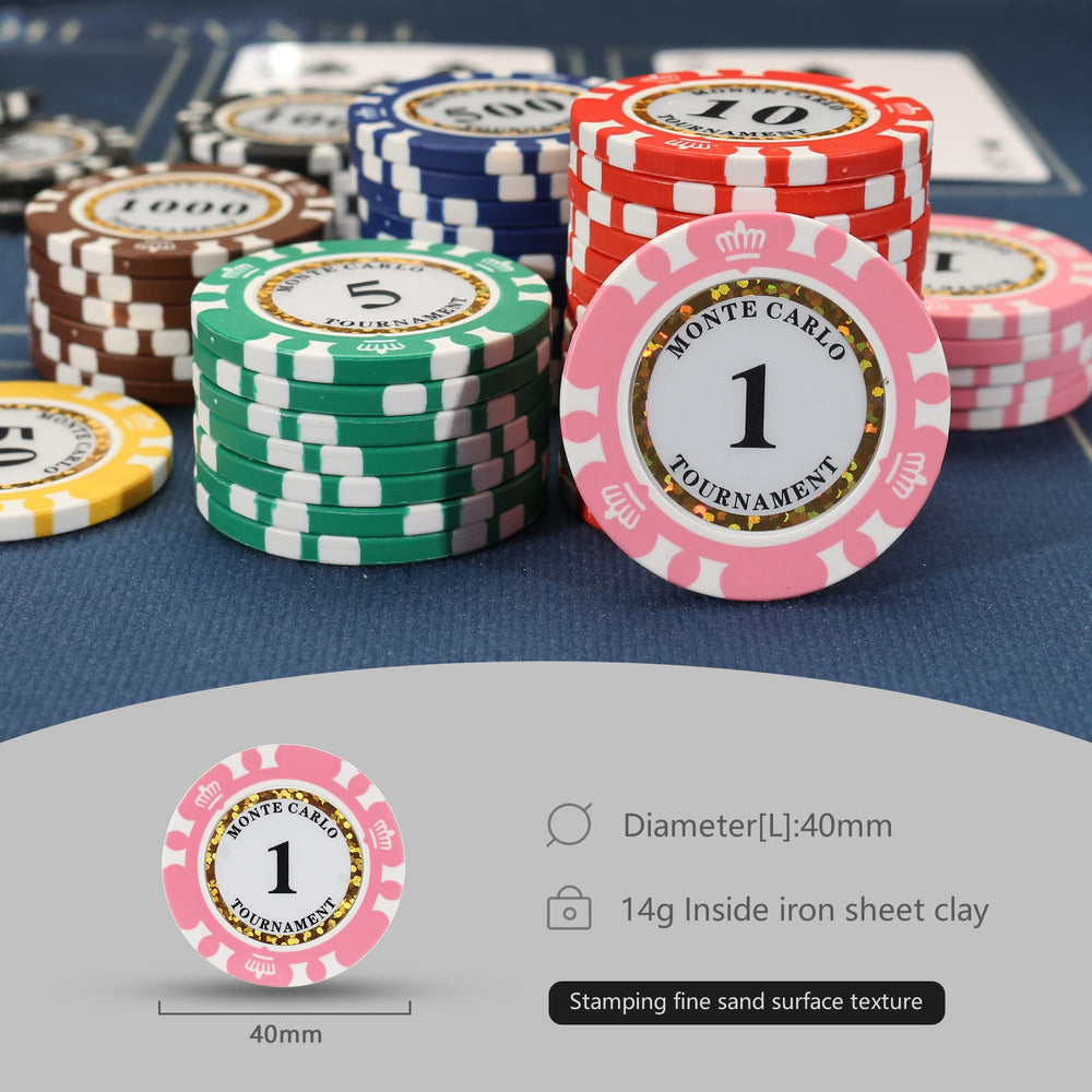 LUOBAO Monte Carlo-inspired design clay chips add elegance to game night.