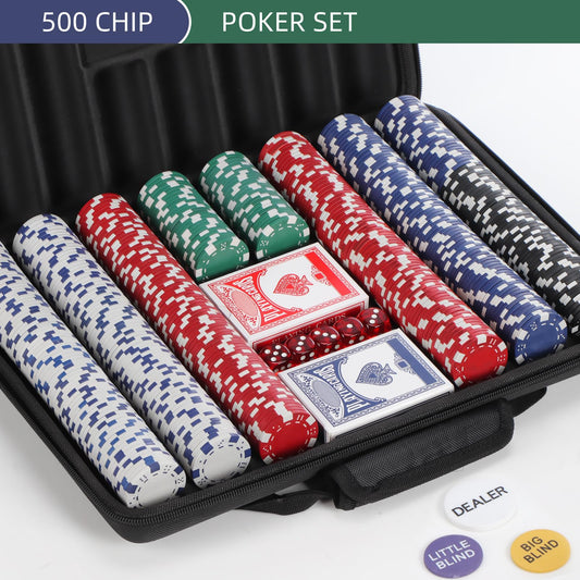 LUOBAO poker chips briefcase encases the set for easy transport and organized storage.