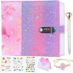 Luolizon Diary with Lock in pink leather keeps private notes secure