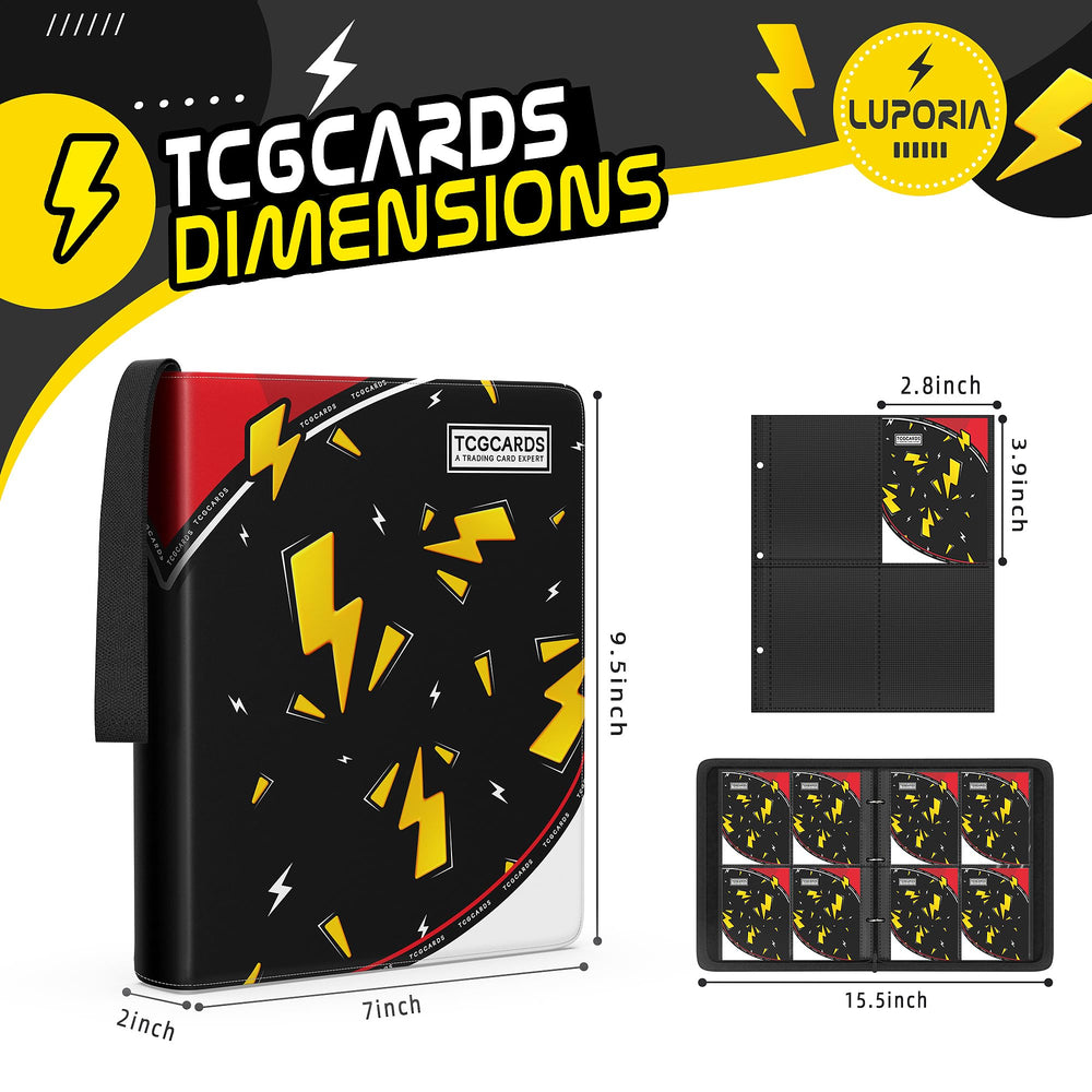 Luporia binder with 50 removable sleeves for flexible organization.