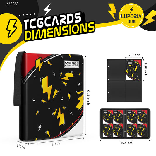 Luporia binder with 50 removable sleeves for flexible organization.