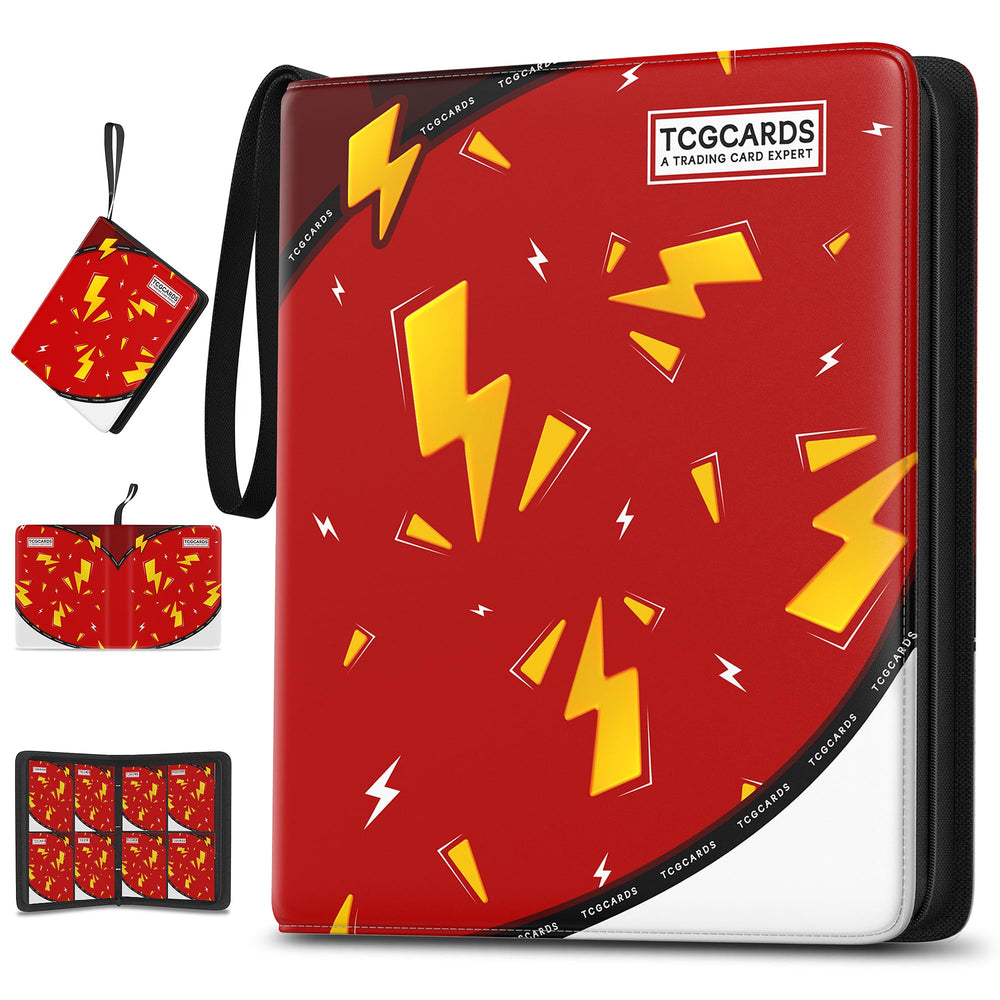 Luporia trading card binder front cover with four-pocket layout for organized collection.