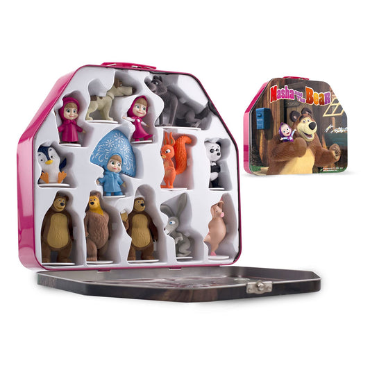 LUPPA Masha and the Bear 13-figure tin box set for organized fun.