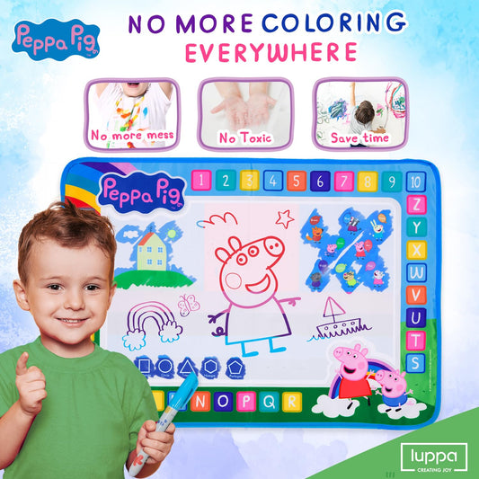 LUPPA Peppa Pig doodle area encourages large, shared drawing sessions.