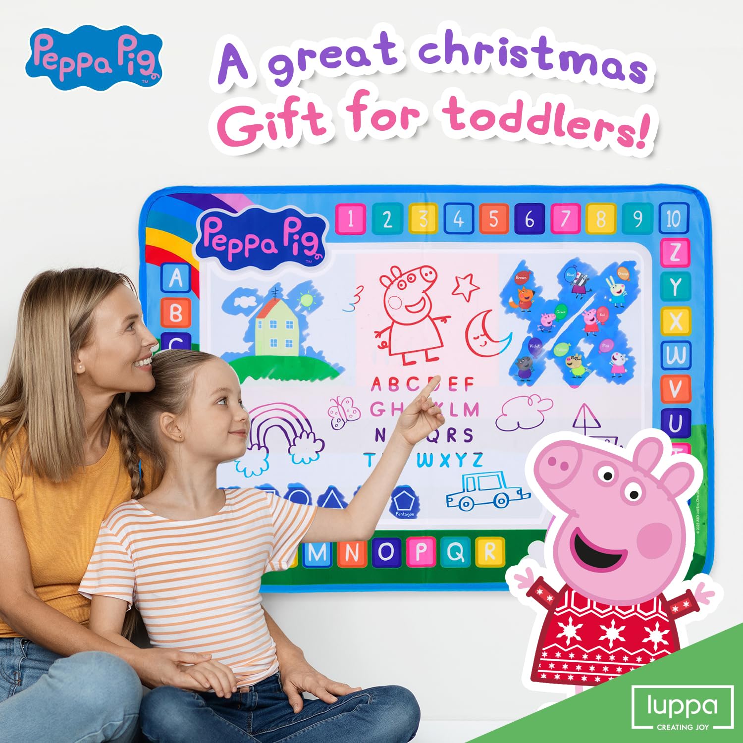 LUPPA toddler-friendly mat fosters imaginative play and color exploration.