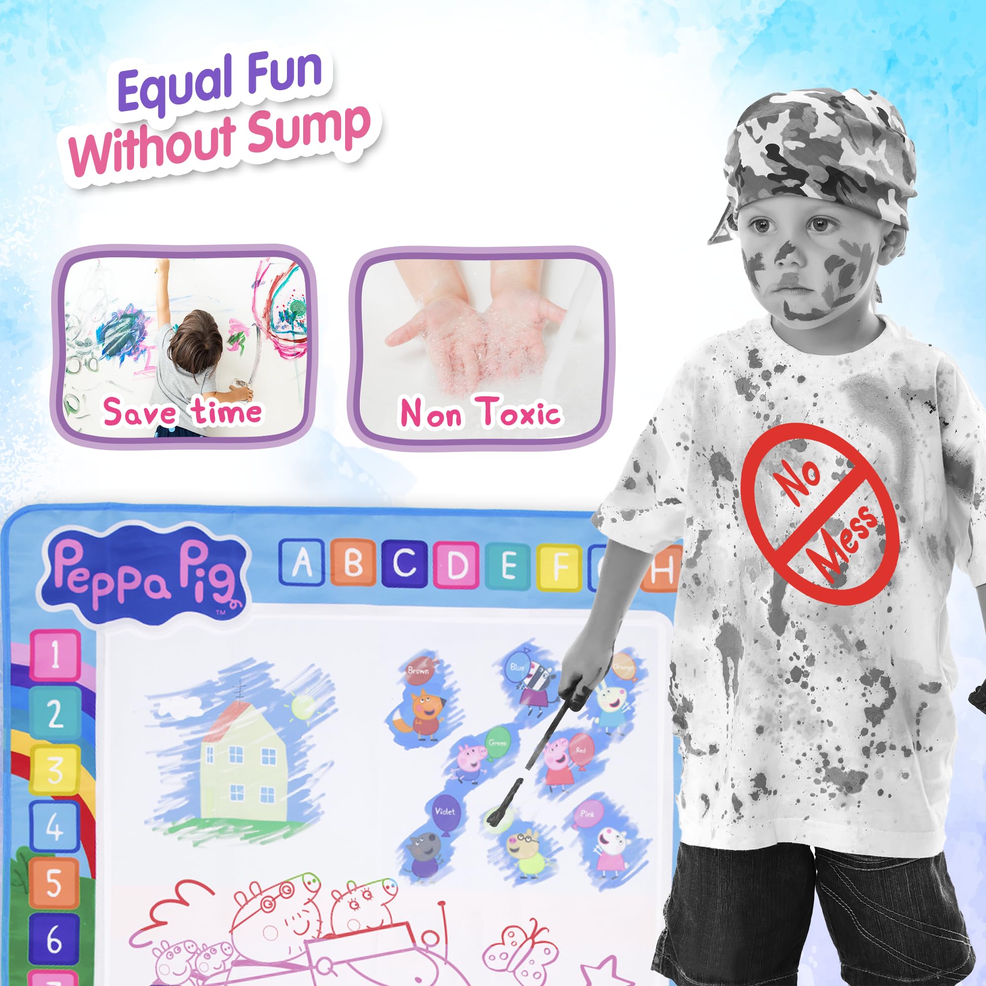 LUPPA water doodle board supports early learning through letters and numbers