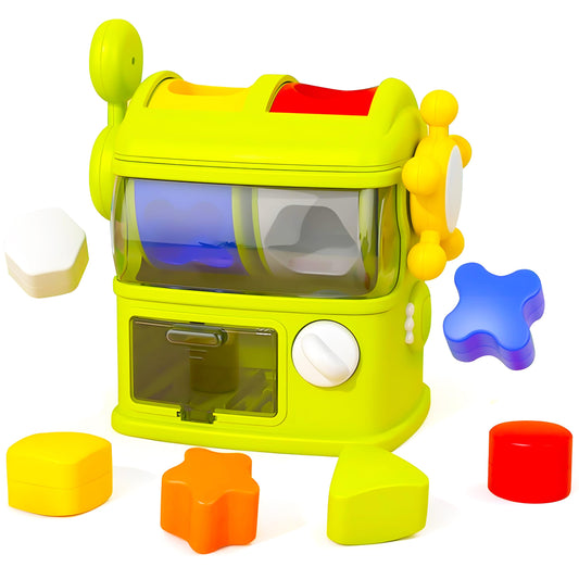 Lurui Baby Blocks Color Shape Sorter front view boosts color recognition with vibrant shapes.