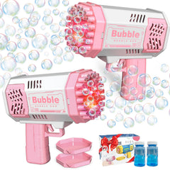 LUSJNGE 2 bubble guns pink set ready for kid-friendly outdoor play