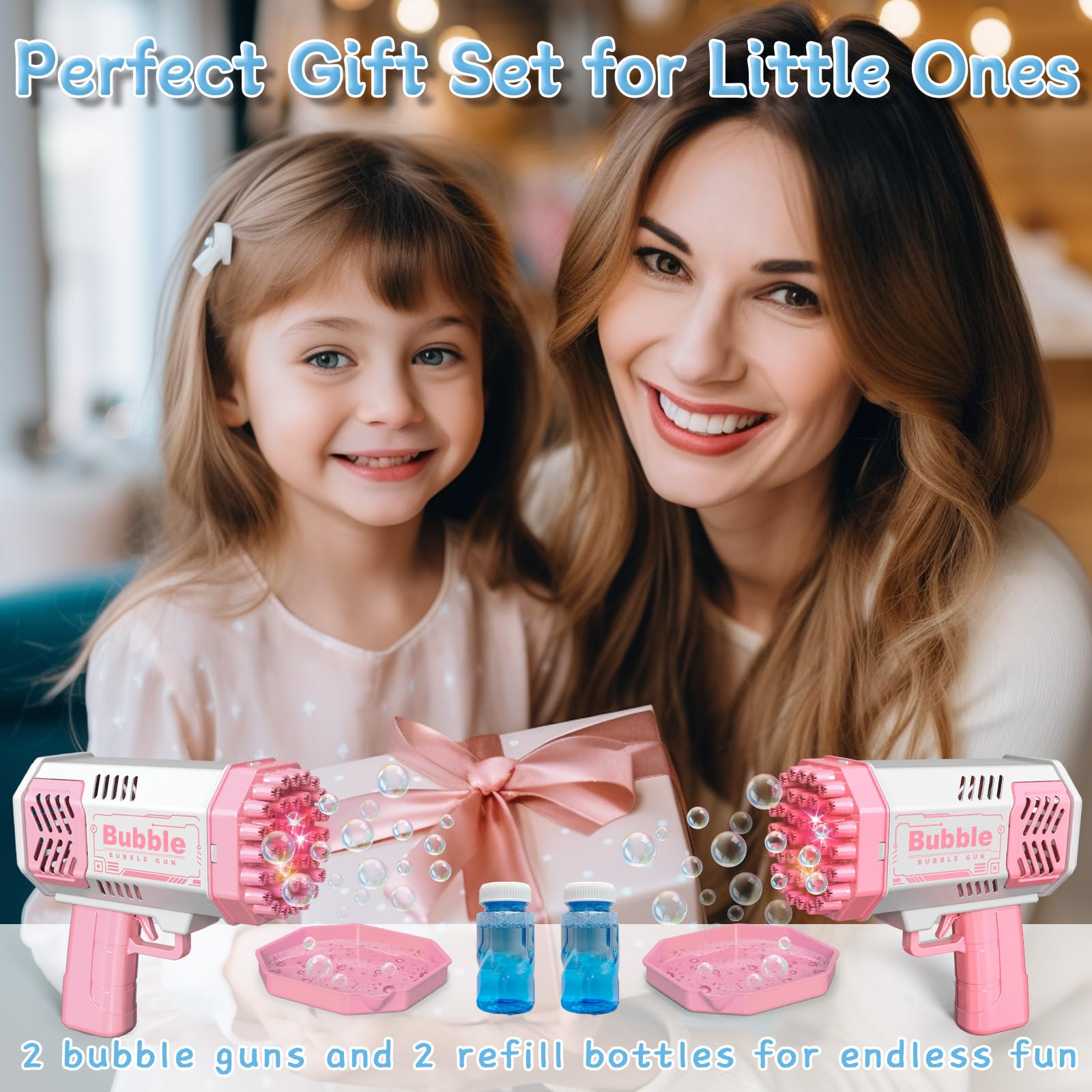 LUSJNGE bubbles glow with LED lights for indoor and outdoor fun