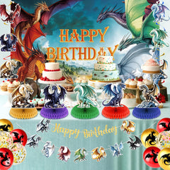 LUUFILx dragon balloons 12 inch in blue, red, and gold for festive decor.