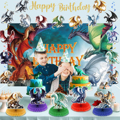 LUUFILx dragon birthday hanging swirls create movement and party vibes.