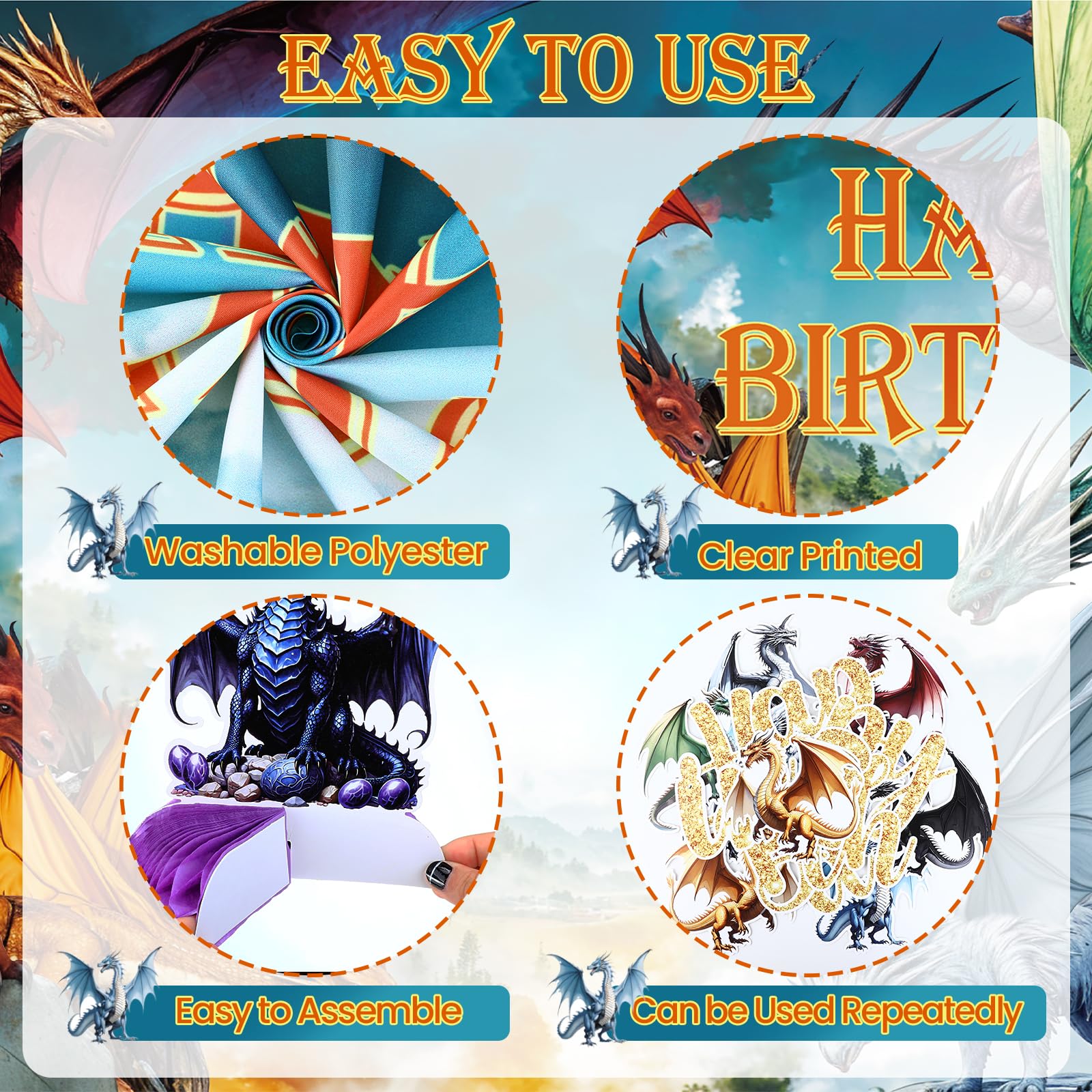 LUUFILx complete dragon party decor set for a cohesive dragon theme.