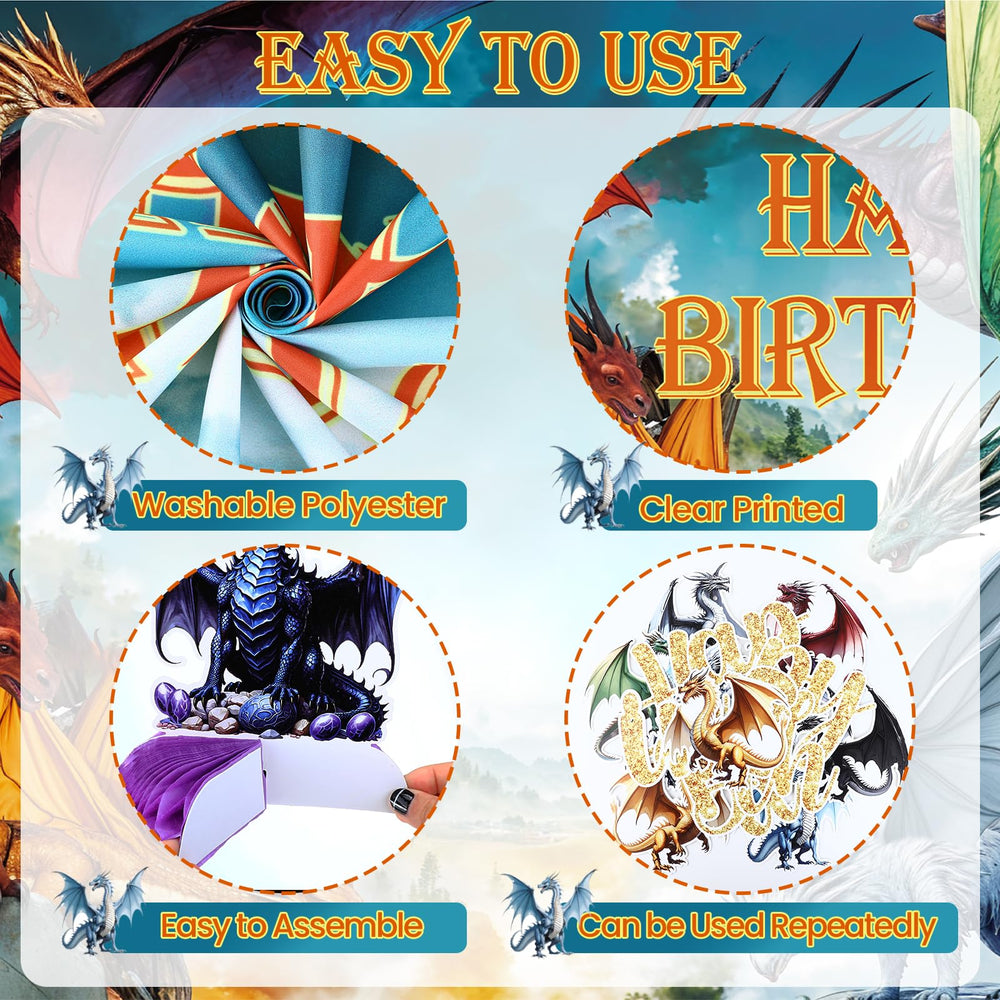 LUUFILx complete dragon party decor set for a cohesive dragon theme.