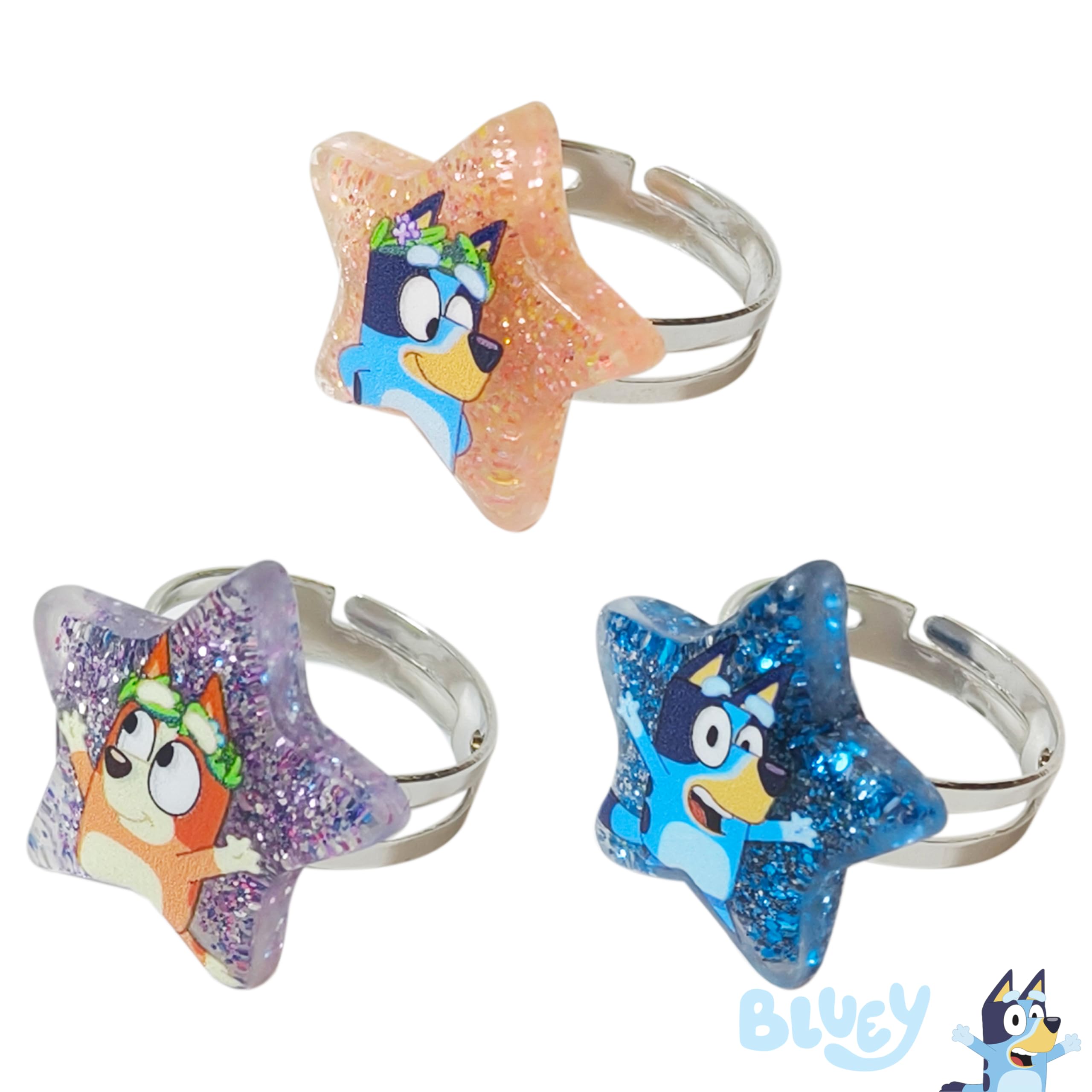 LUV HER Bluey Girls Jewelry Set bracelet close-up, vibrant colors