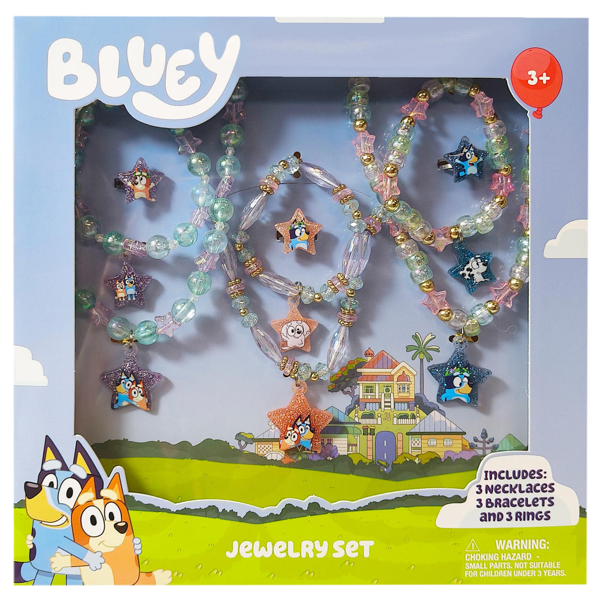 LUV HER Bluey Girls Jewelry Set necklace emblem for dress-up play