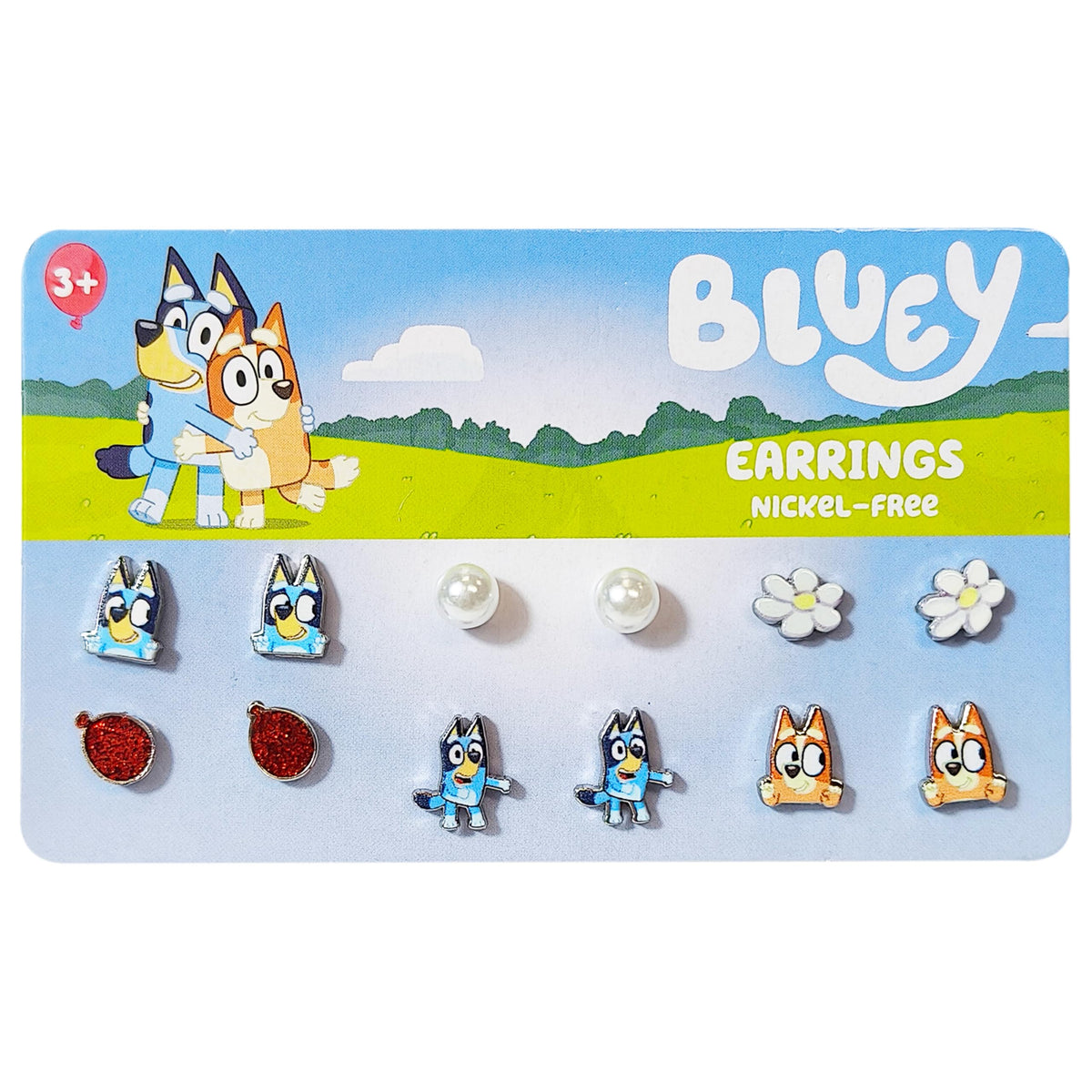 LUV HER Bluey hypo-stud earrings for kids, comfortable daily wear for sensitive ears.
