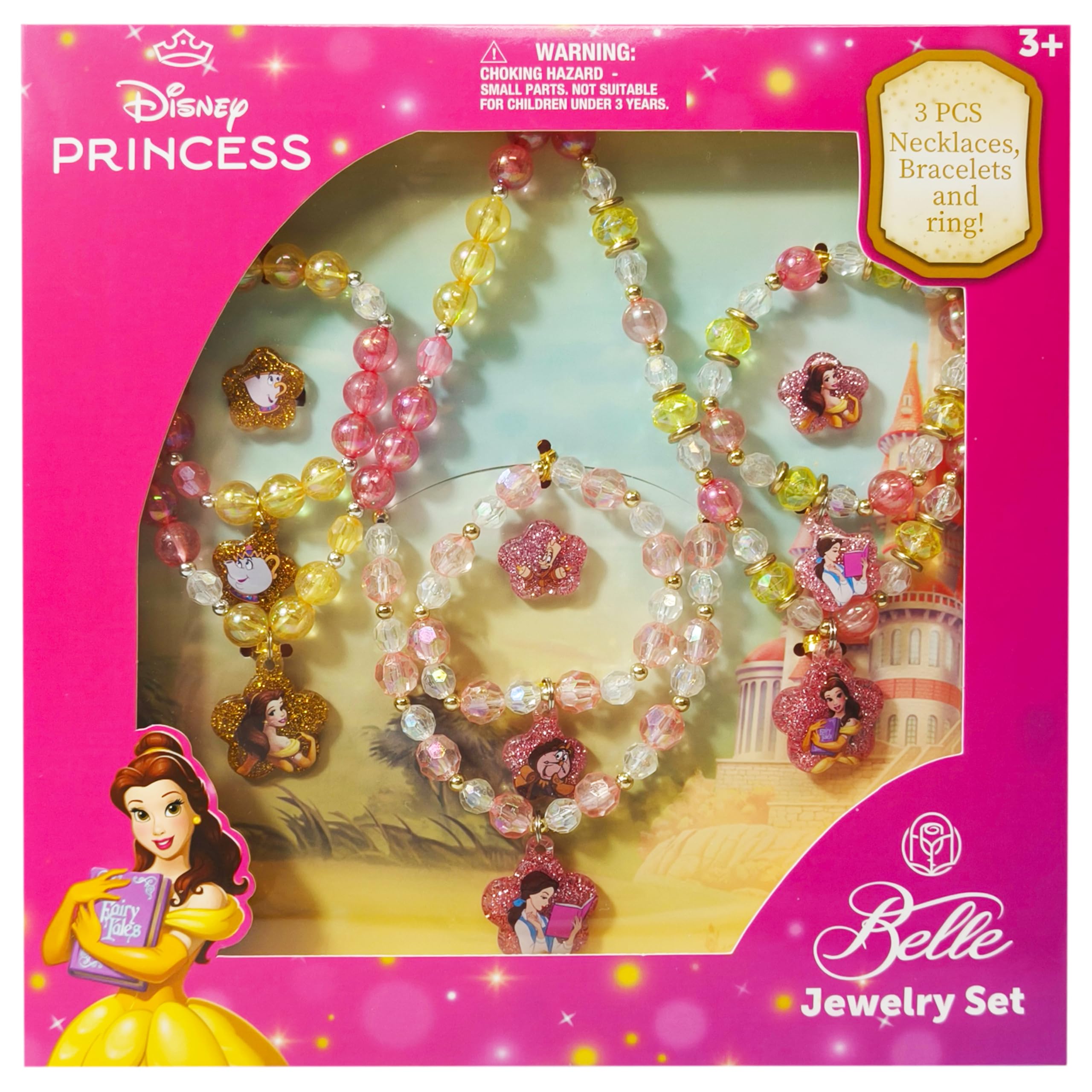 LUV HER Disney Princess Belle necklace for imaginative dress-up play and fine motor practice.
