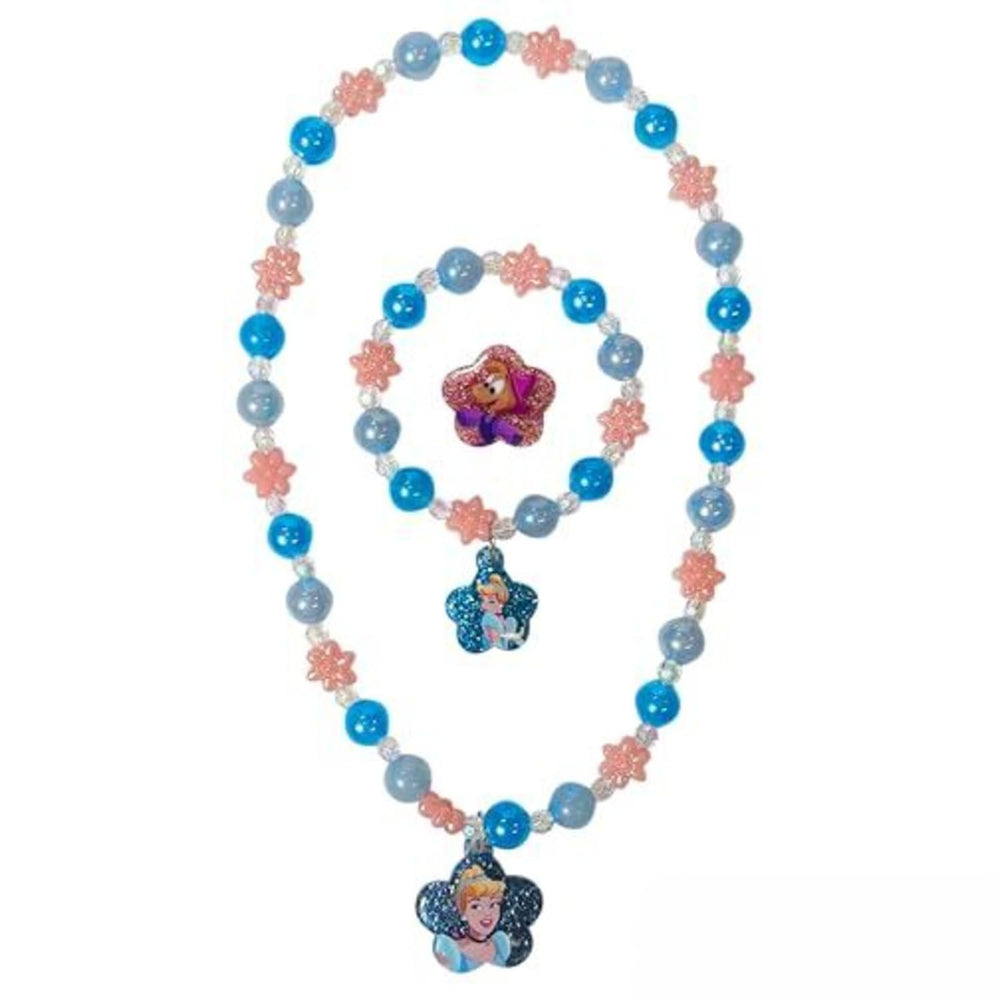 LUV HER Cinderella necklace with emblem for safe dress-up play.