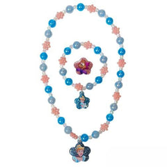 LUV HER Cinderella necklace with emblem for safe dress-up play.