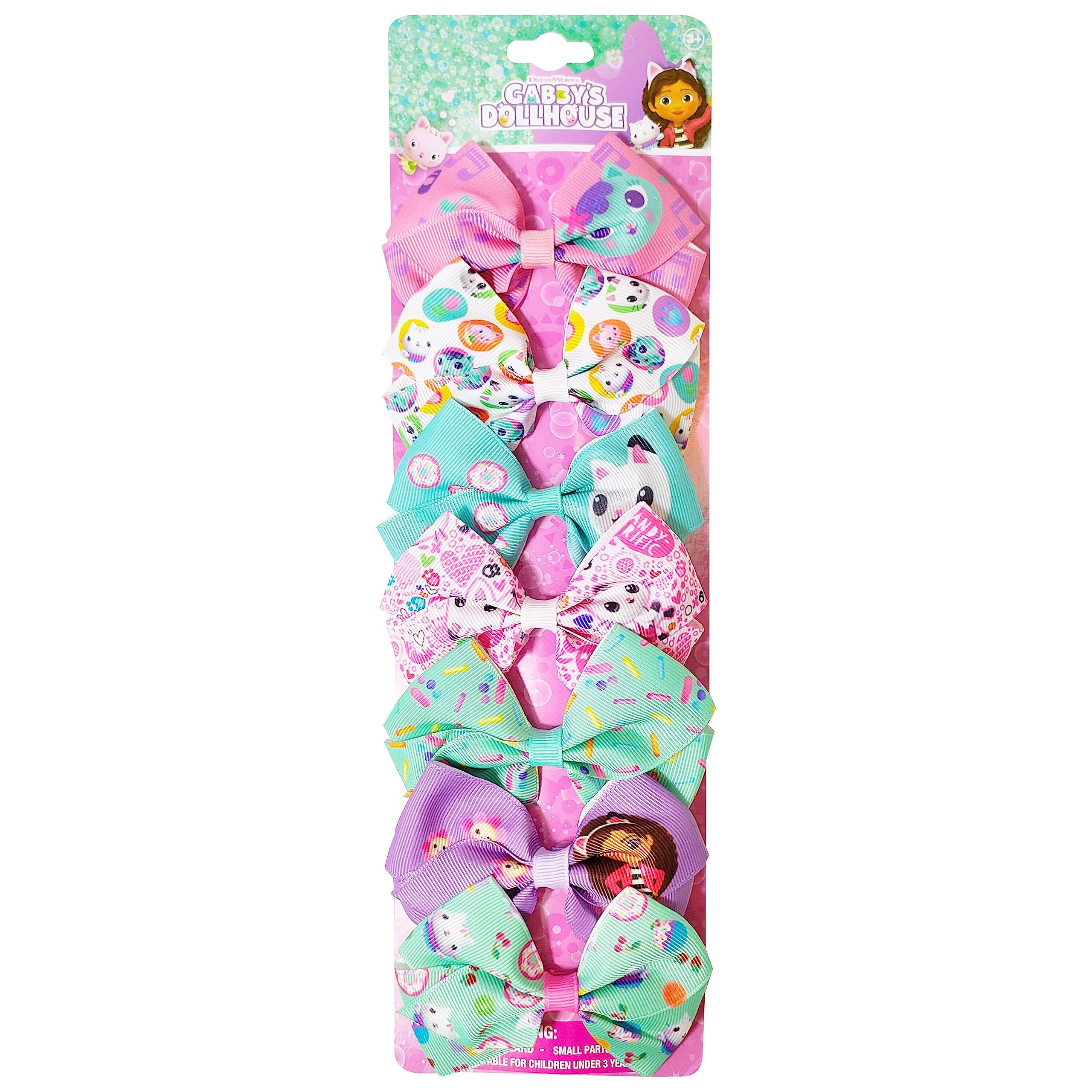 LUV HER Gabby’s Dollhouse bow clip keeps hair in place with vibrant character design.