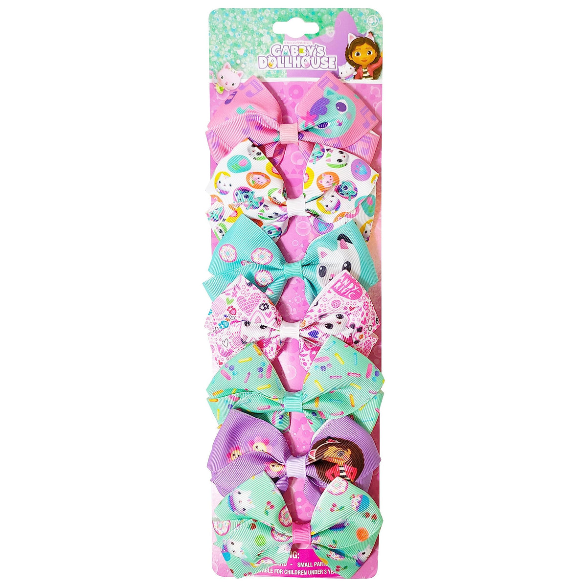 LUV HER Gabby’s Dollhouse bow clip keeps hair in place with vibrant character design.