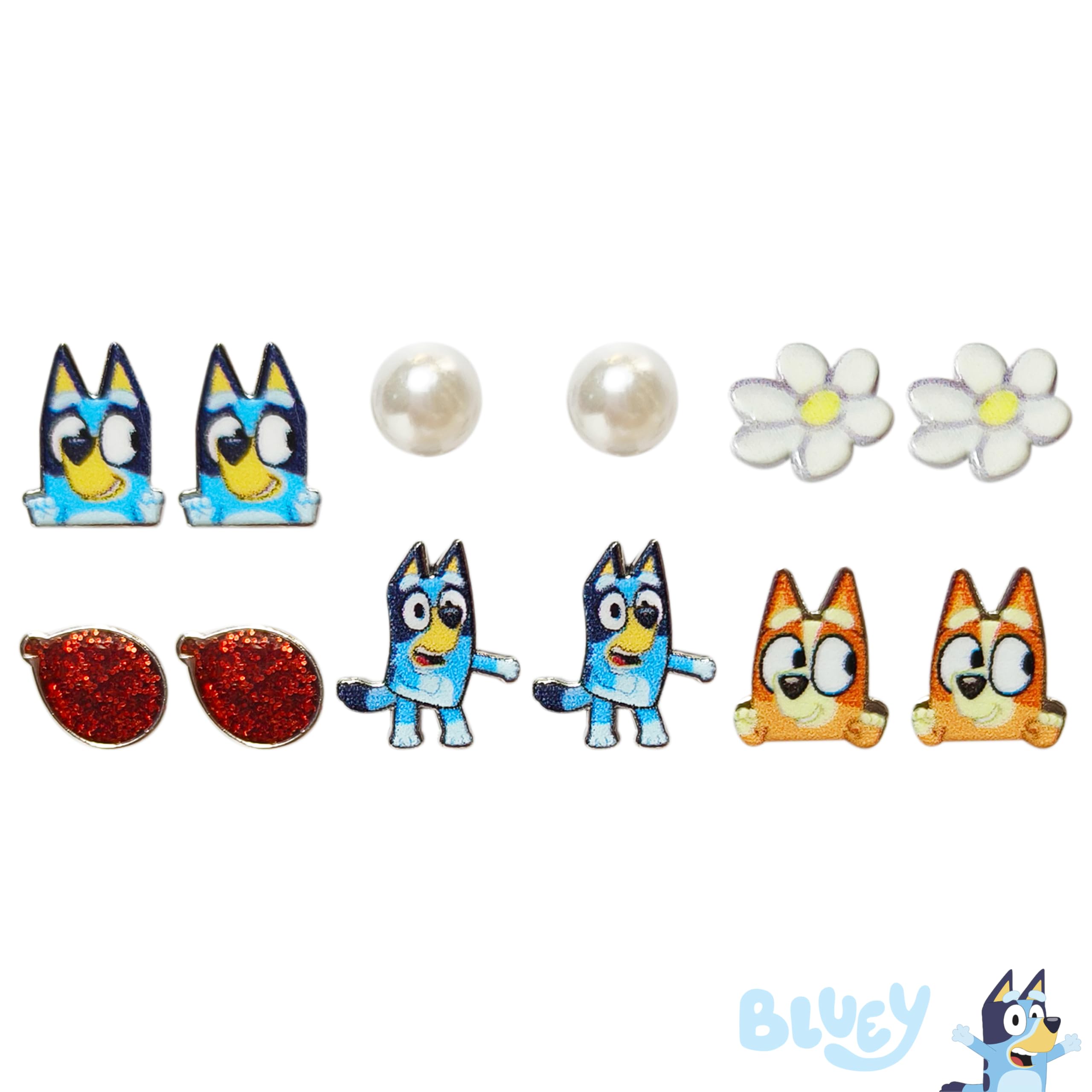 LUV HER Gift-ready Bluey earrings set, ideal for birthdays and special occasions.