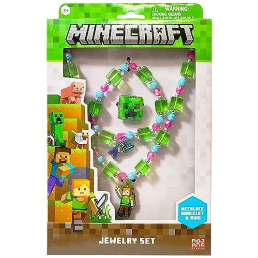 LUV HER Minecraft necklace with emblem close-up—sturdy beaded necklace for daily dress-up.