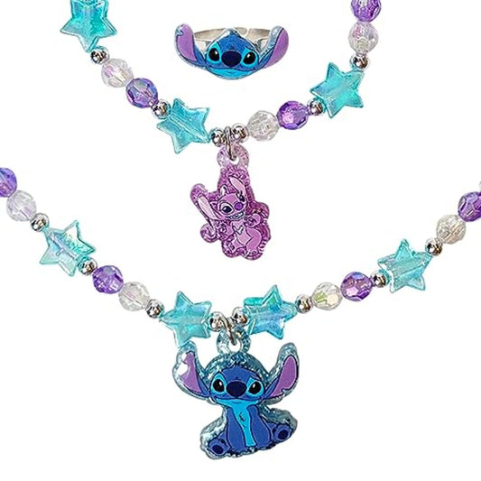 LUV HER Stitch Play necklace with pink stars for imaginative dress-up fun