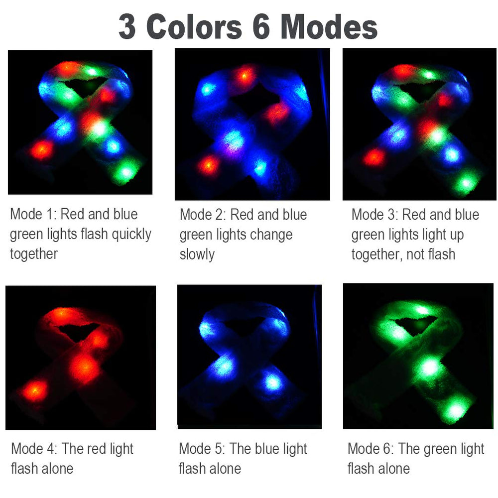Luwint LED scarf with blue-green-red modes for dynamic party vibes