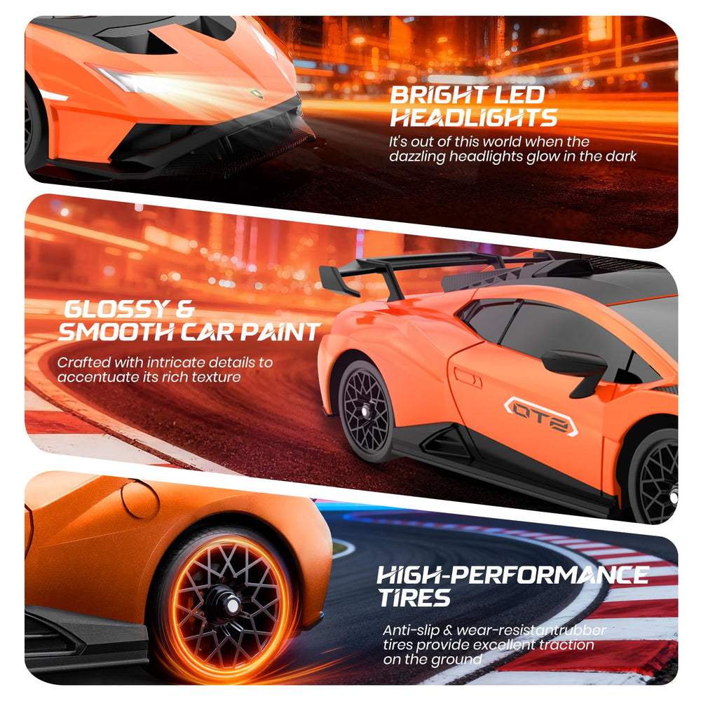 Luxos RC Lamborghini Huracan STO 1:18 scale fits desks and shelves