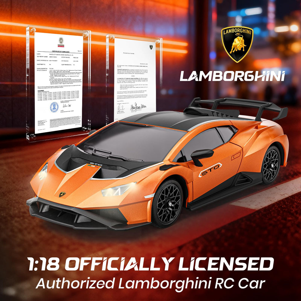 Luxos RC Lamborghini Huracan STO orange finish for high visibility play