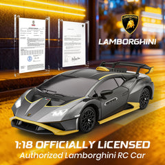 LUXOS RC Lamborghini ideal for indoor rooms and outdoor driveways.