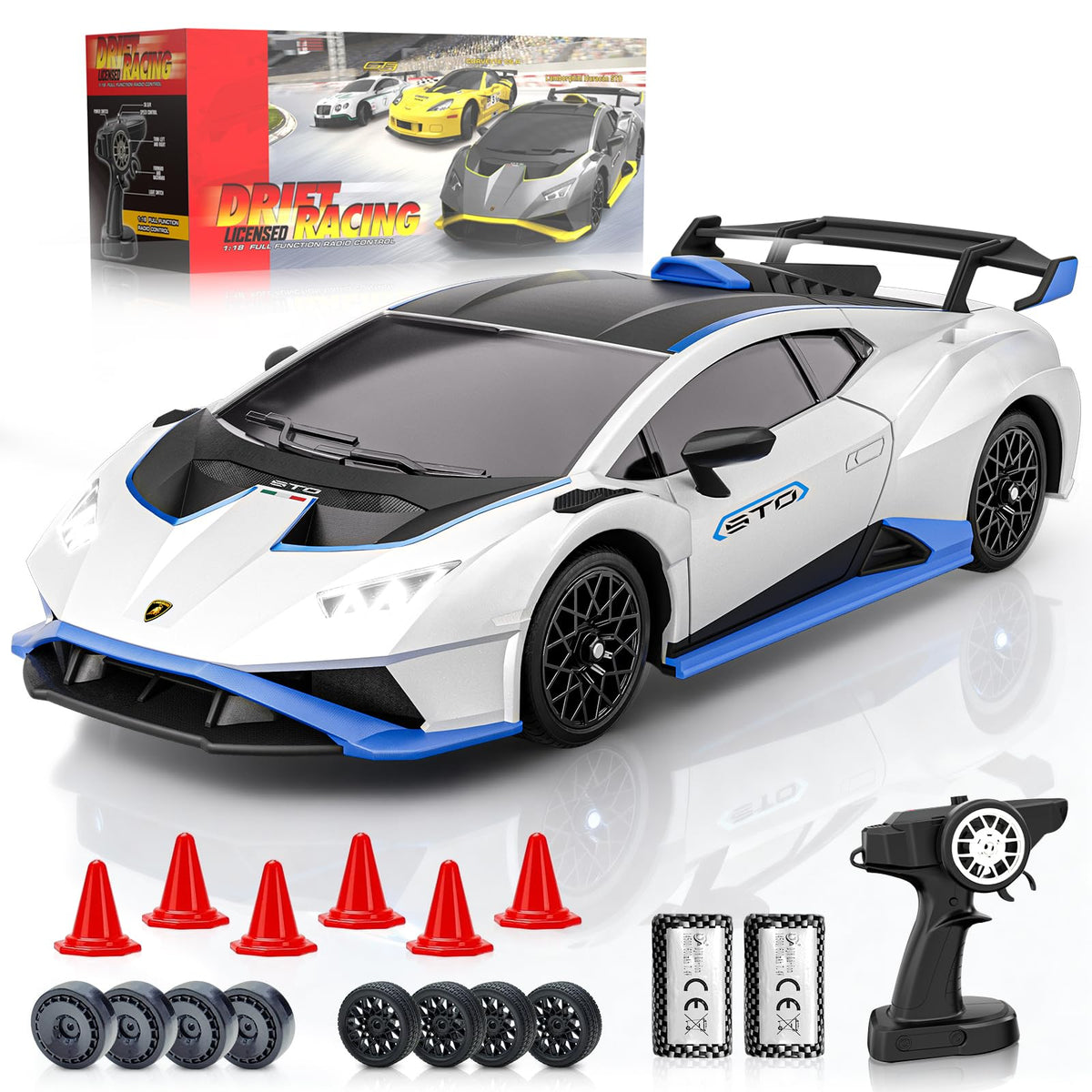 LUXOS RC Lamborghini exterior view shows authentic Huracán STO styling for display and play.