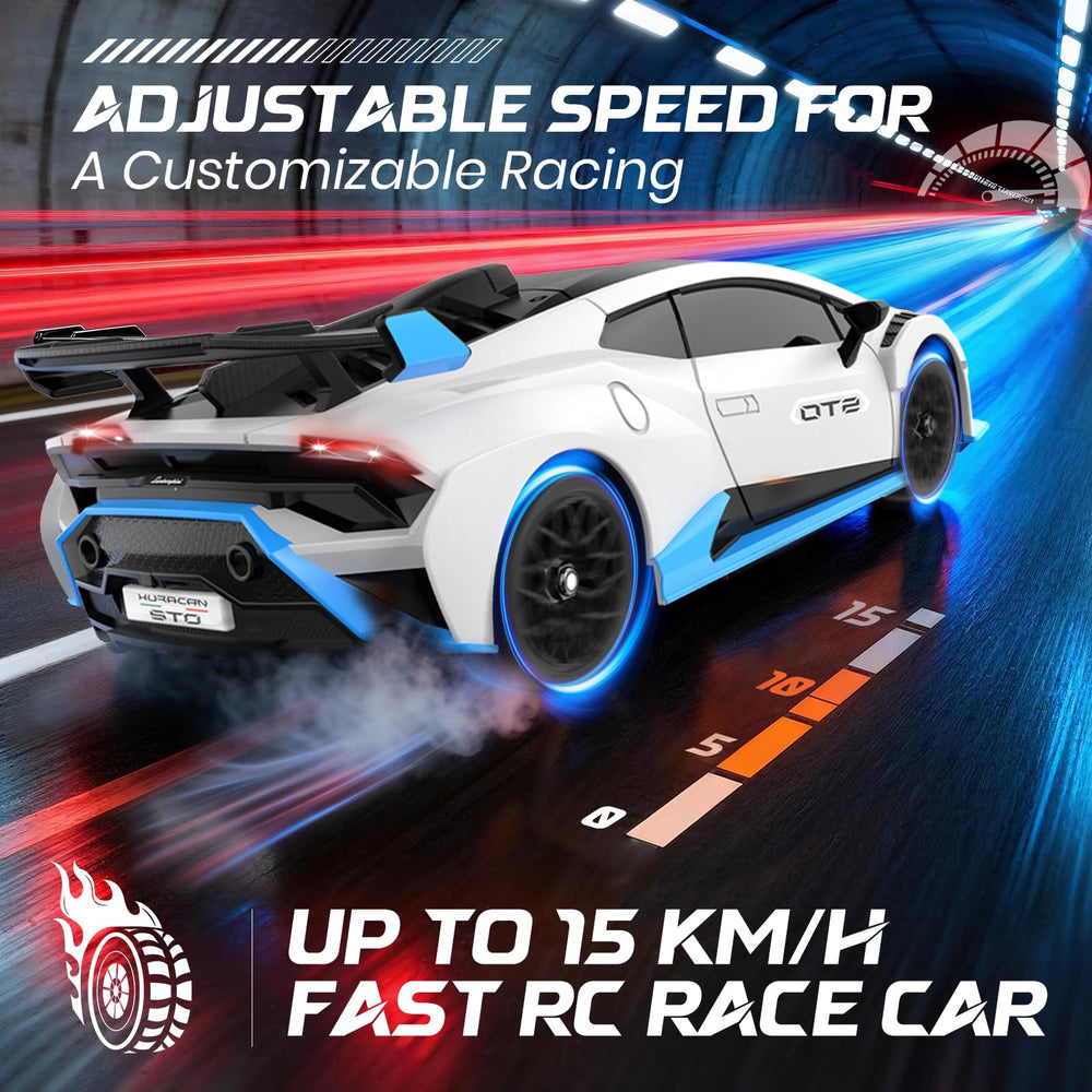 LUXOS RC Lamborghini two rechargeable batteries enable longer play sessions.