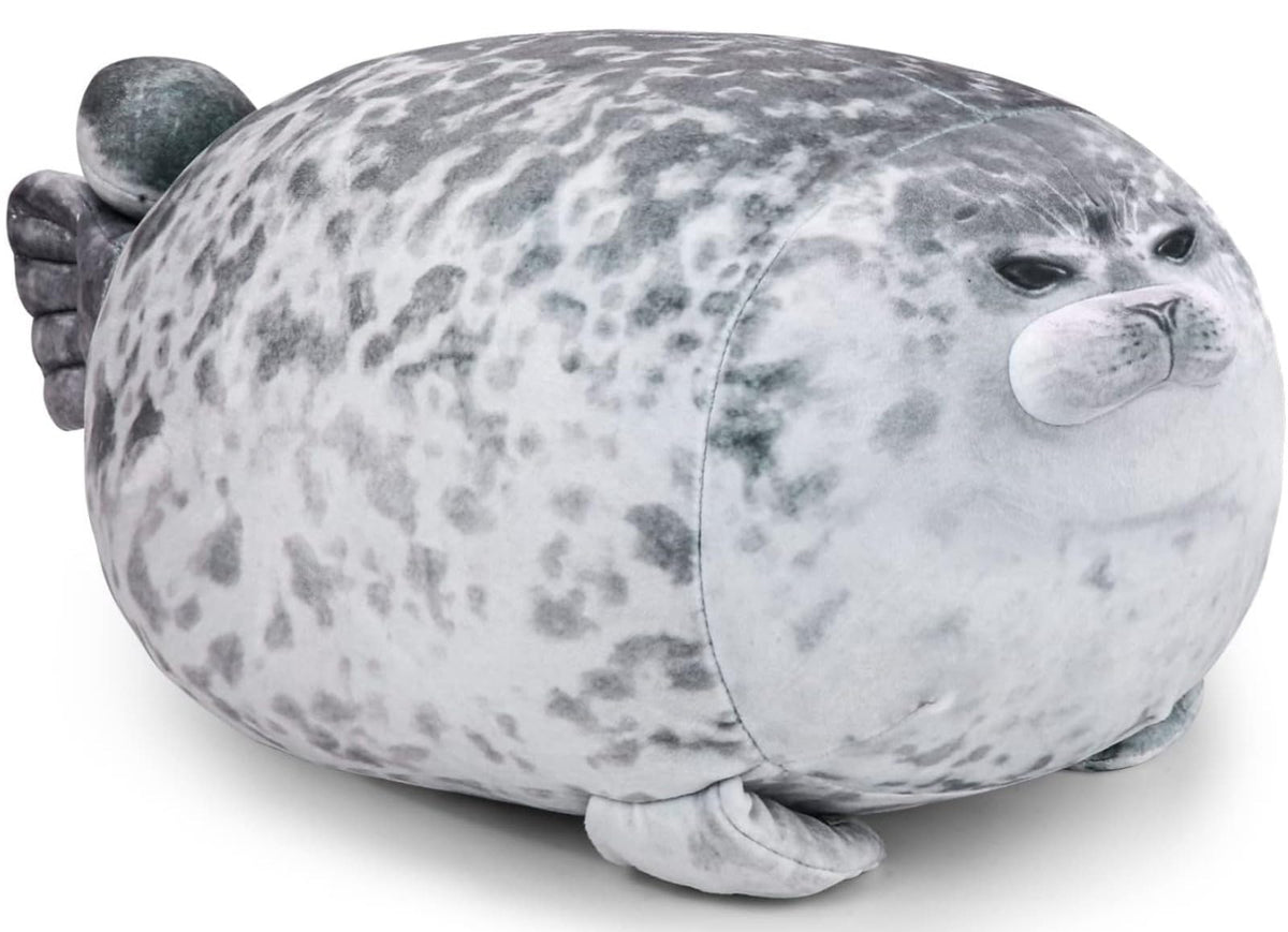 LUXSIT seal pillow front view, ultra-soft cuddle companion for lounging
