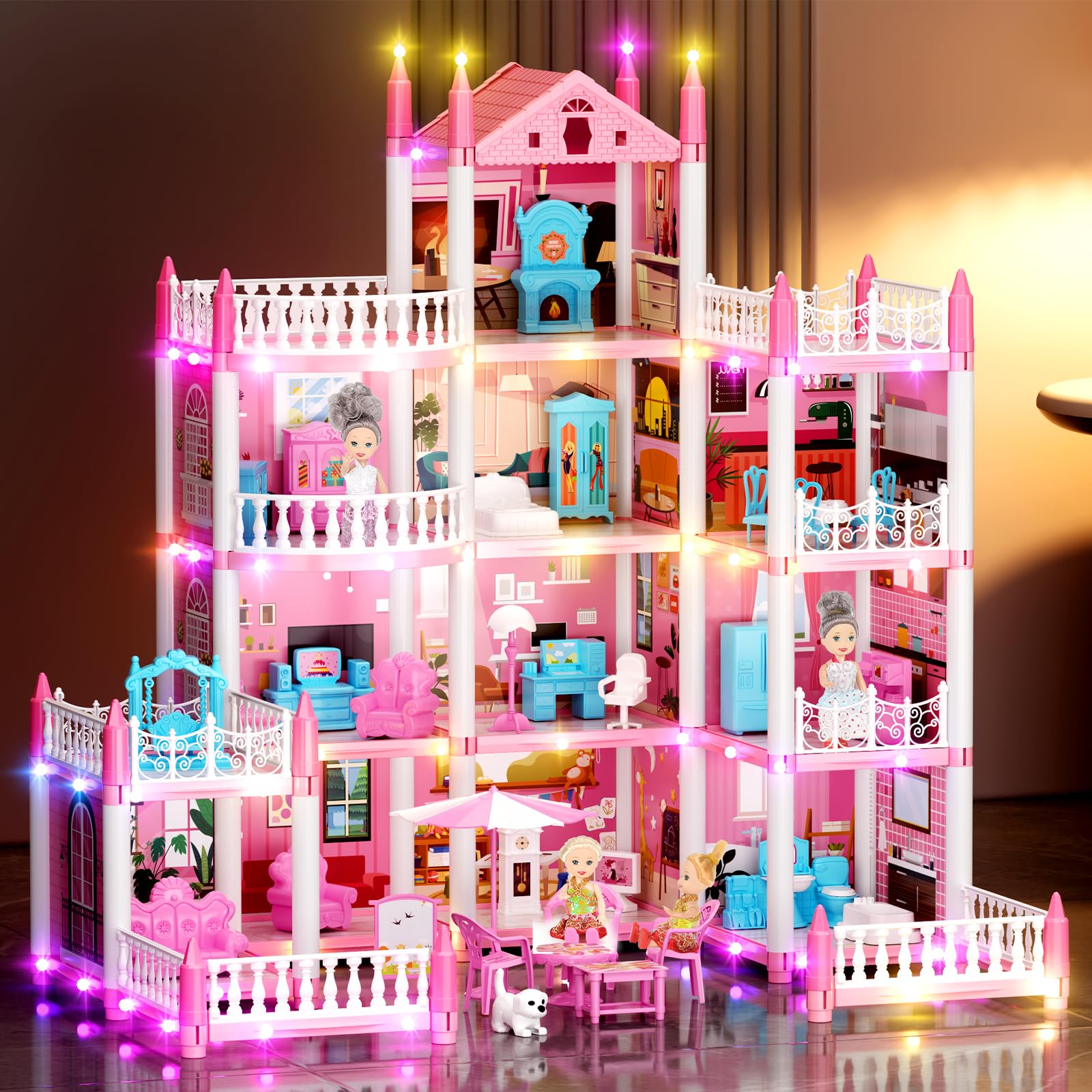 LUYE 11-room doll house layout supports varied play.