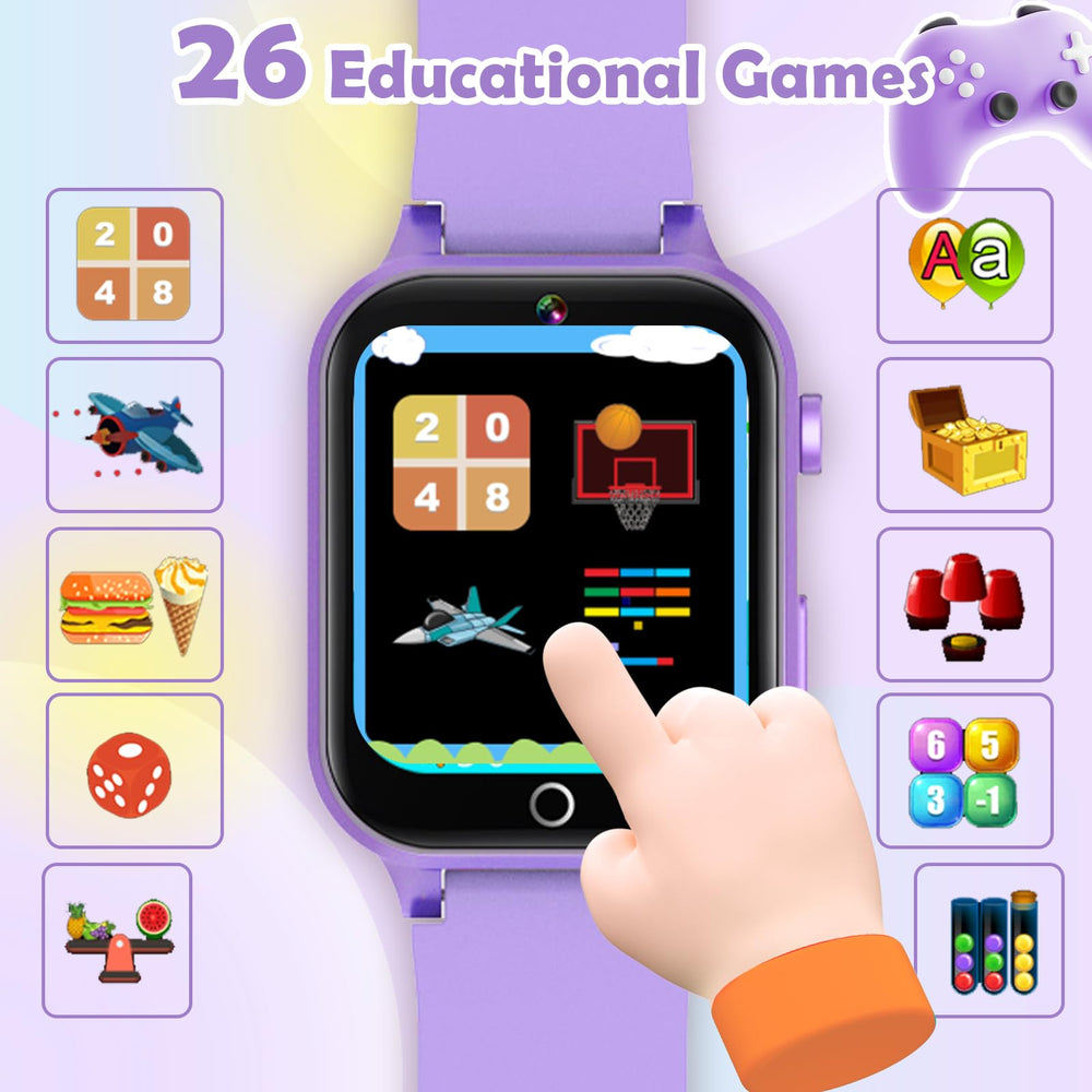 Luyiilo Kids Games Watch camera photo purple for clear moments.