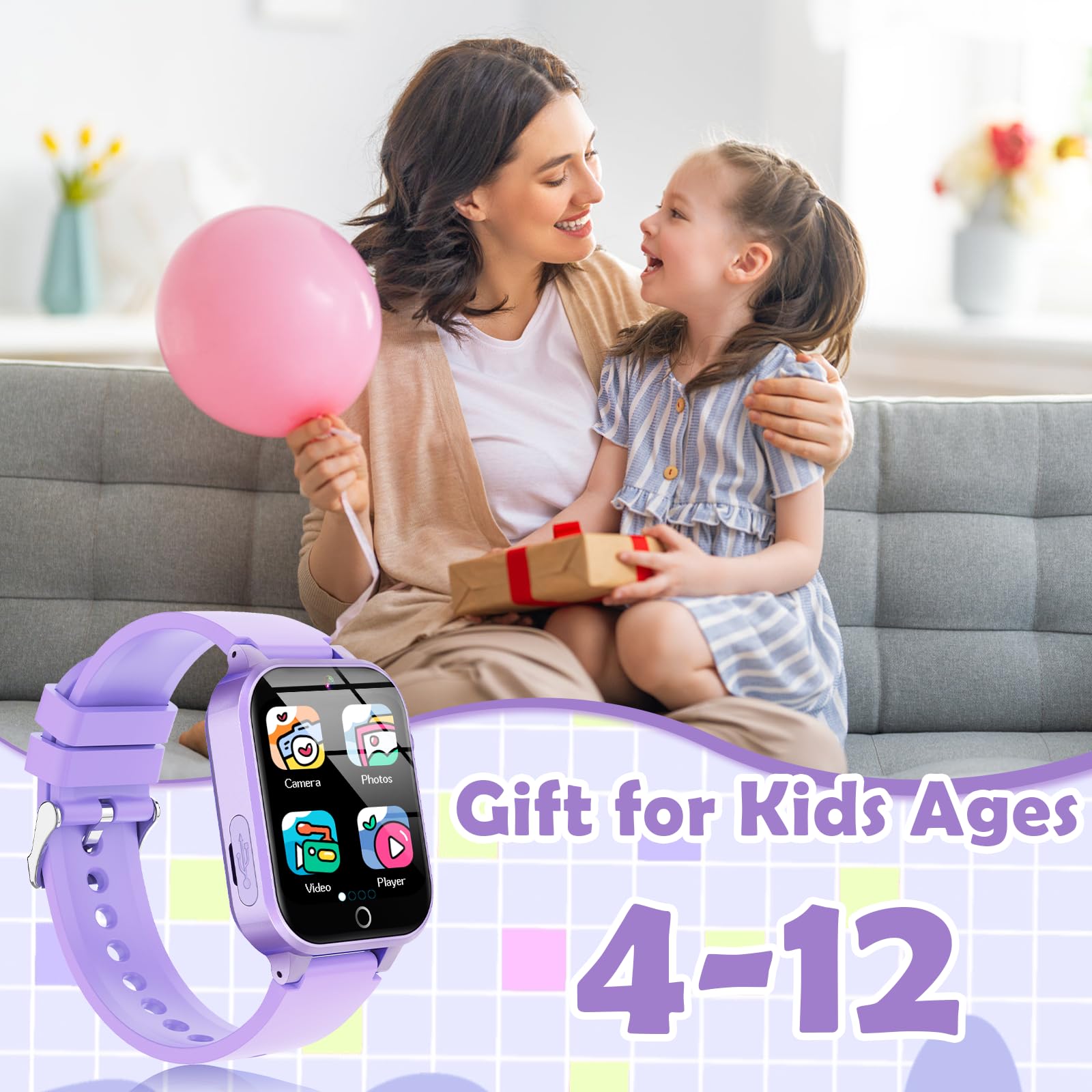 Luyiilo Kids Games Watch gift-ready purple box ready for gifting.