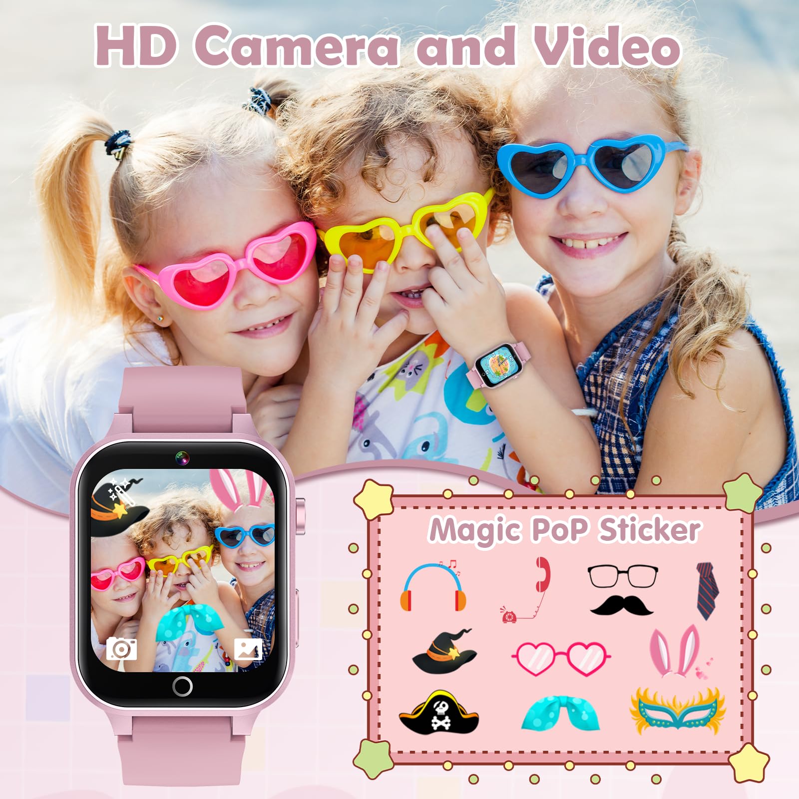 Luyiilo Kids Games Watch 300k pixel HD camera captures memories clearly.