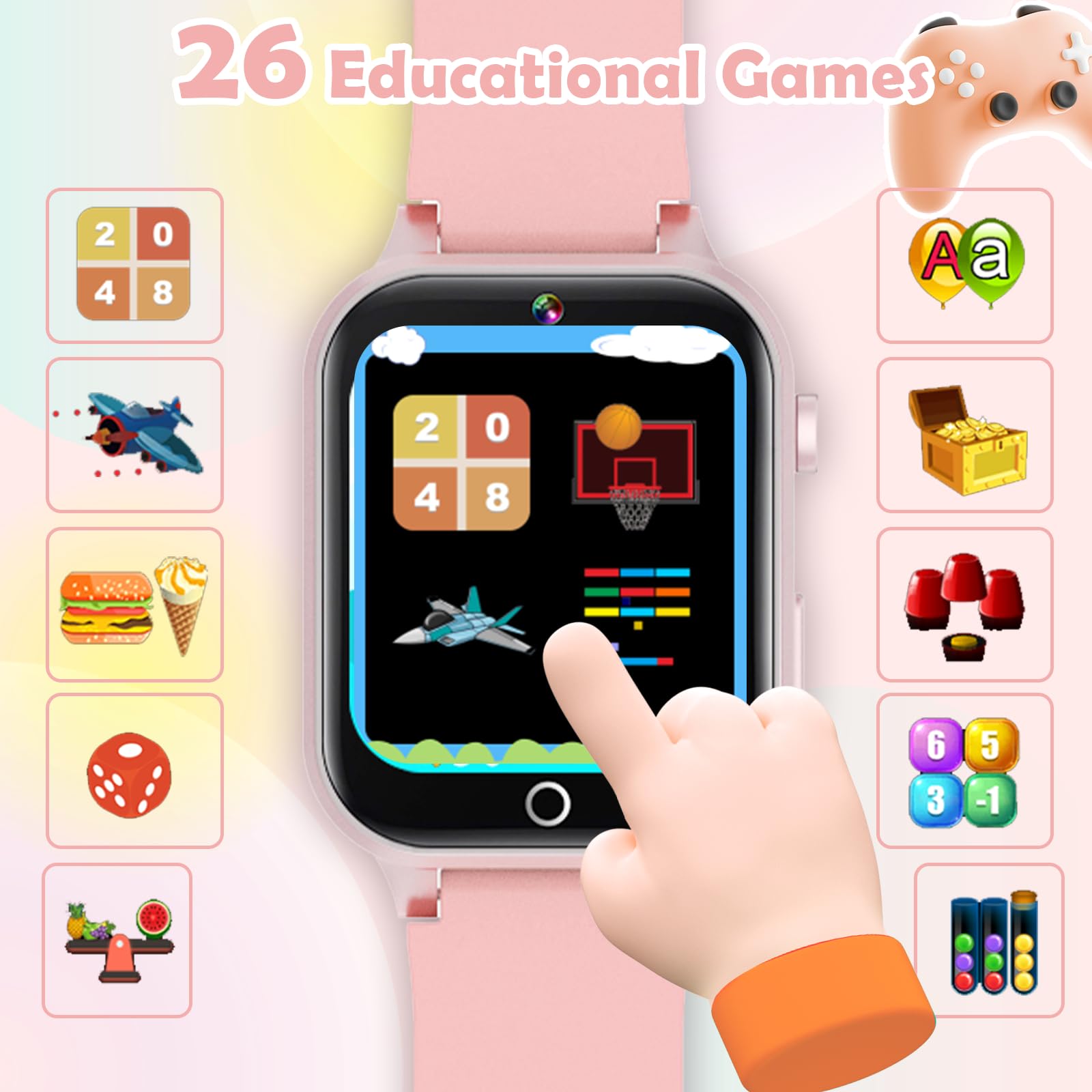 Luyiilo Kids Games Watch 300k camera captures bright, memorable moments.