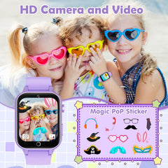 Luyiilo Kids Games Watch screen display purple emphasizing touch screen functionality.
