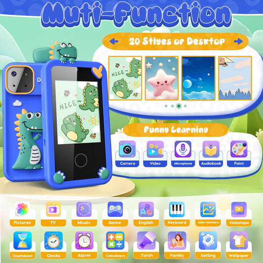 Luyiilo Kids Smart Phone Toy dinosaur shell encourages imaginative play.