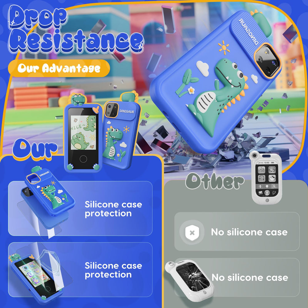 Luyiilo Kids Smart Phone Toy durable drop protection and screen shield.