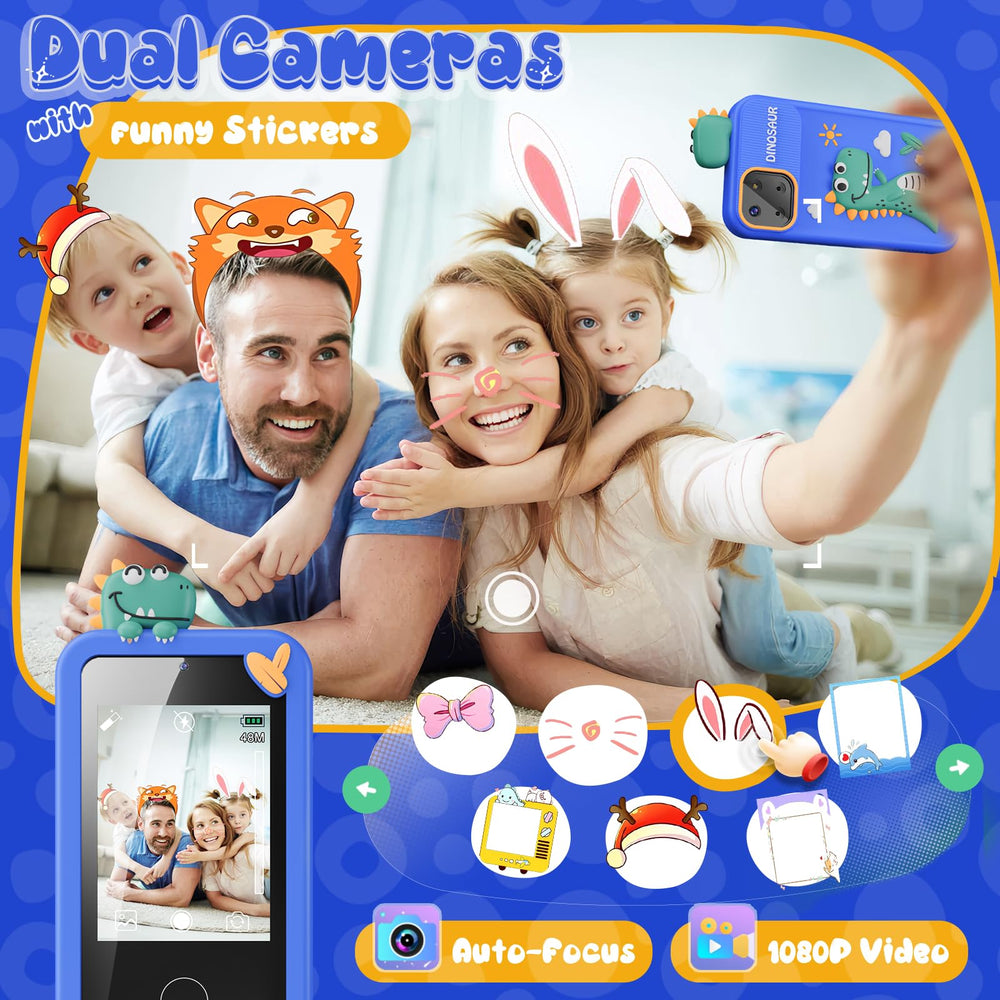Luyiilo Kids Smart Phone Toy dual cameras for creative photos.