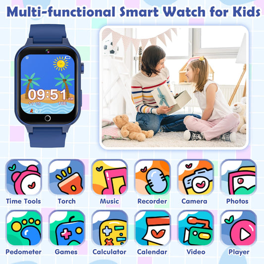 Luyiilo kids smartwatch touch screen shown for intuitive navigation