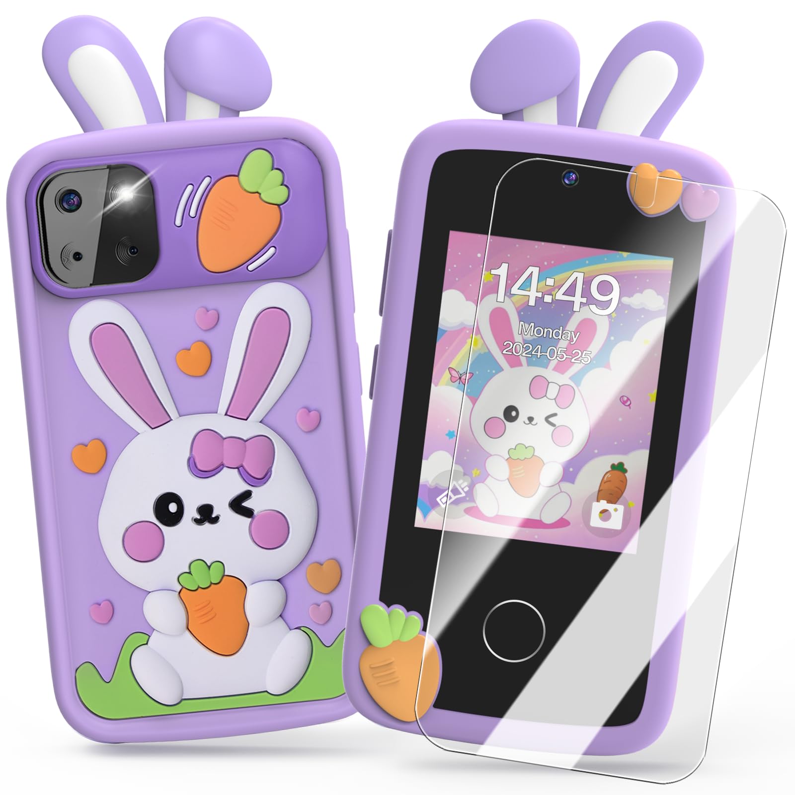 Luyiilo Kids smartphone toy front view with 2.8-inch touchscreen for playful learning