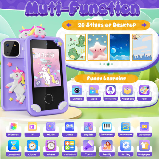 Luyiilo unicorn phone back view highlighting durable silicone shell for drops.
